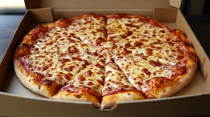 Overloaded cheese pizza with crispy edges.