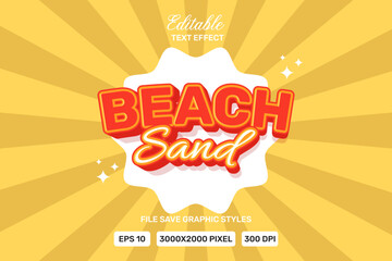 Text effect Premium Vector Beach Sand Hot editable.