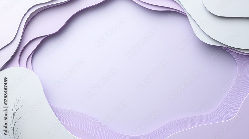 Aufkleber abstract paper layers with purple accents creating a tranquil and artistic visual effect, ideal for 