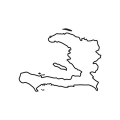 map of Haiti line icon