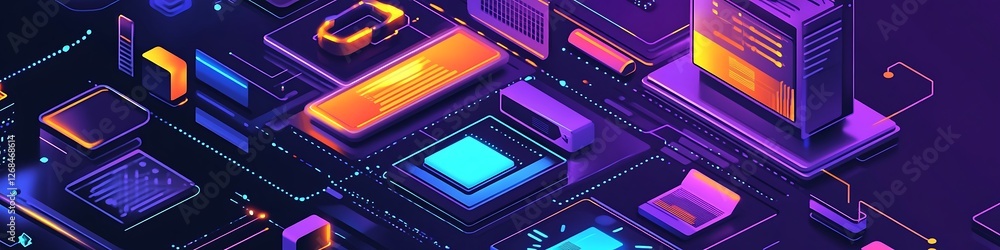 Poster abstract digital technology network system design