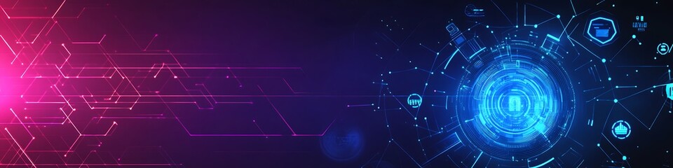 Obraz premium Abstract Digital Network Data Security System