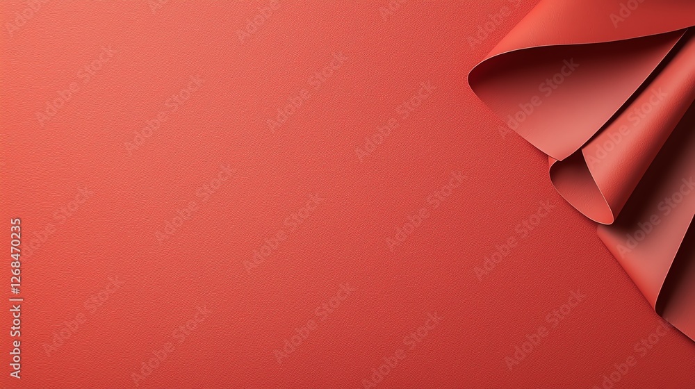 Aufkleber abstract red paper background with folded corner. creative and minimalist design theme.