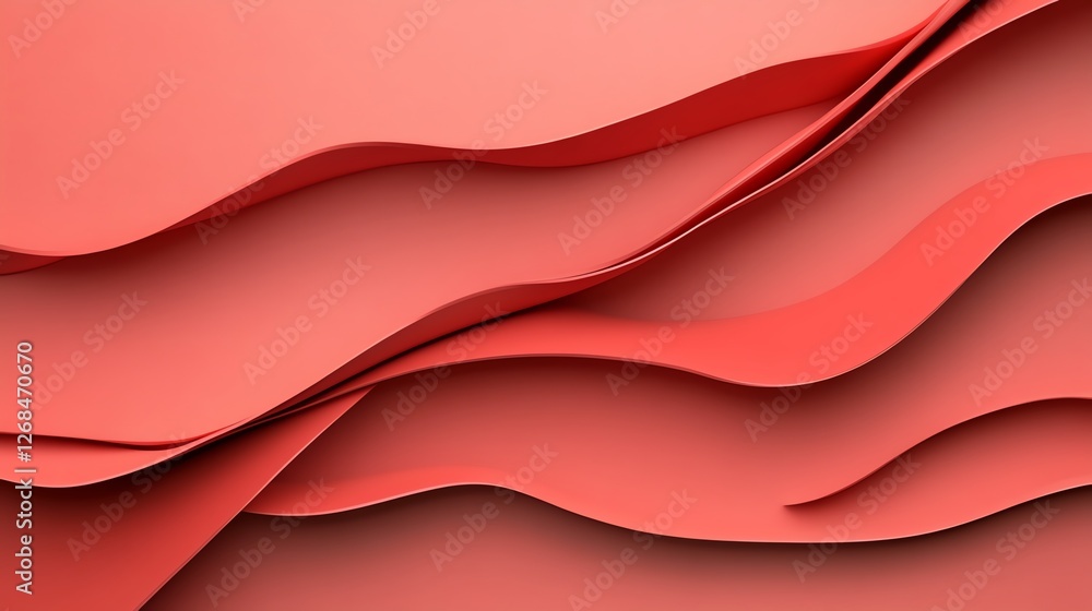 Poster abstract red paper waves create a dynamic and flowing texture, perfect for creative background desig