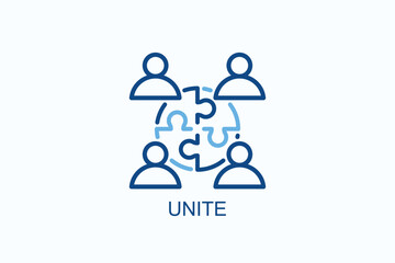 Fototapeta premium Unite Icon Or Logo Isolated Illustration