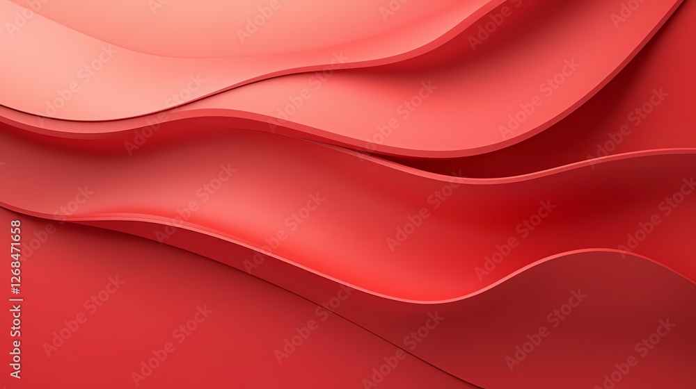 Aufkleber abstract red wavy layered background ideal for modern design and creative projects.