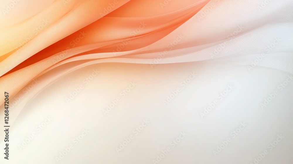 Aufkleber abstract soft orange and white gradient background with flowing curves for design and creativity ins