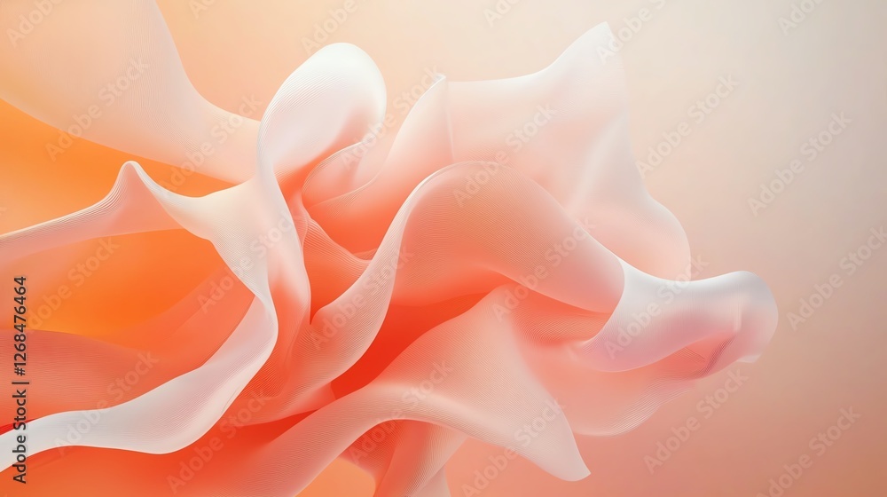 Poster elegant abstract design with flowing pastel colors and soft textures, creating a serene and artistic