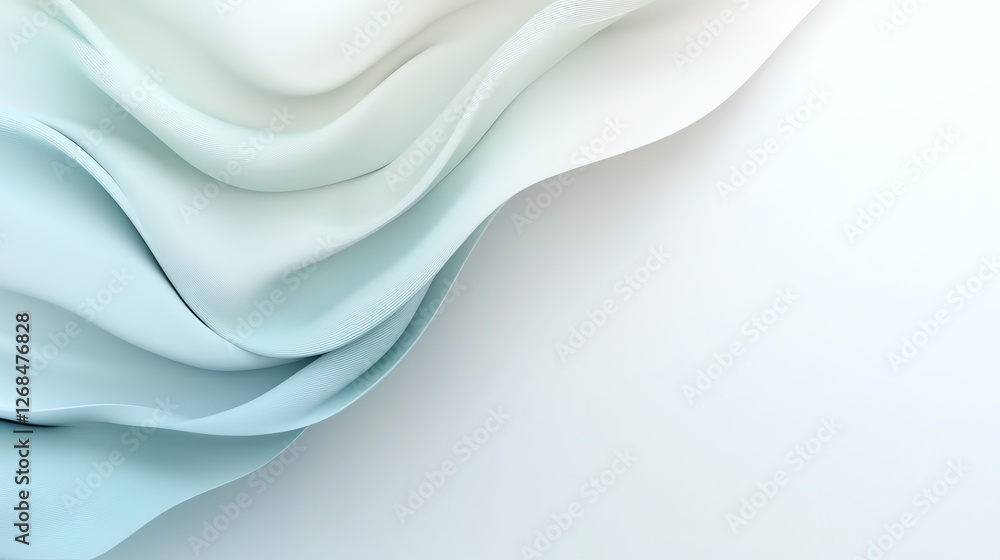 Aufkleber elegant abstract pastel fabric waves in soft light, creating a soothing and minimalist texture.
