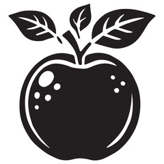 An apple black vector illustration