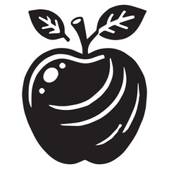 An apple black vector illustration