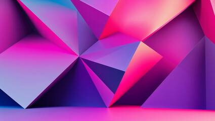 Modern abstract geometric background with colorful polygonal shapes in a vibrant 3d composition