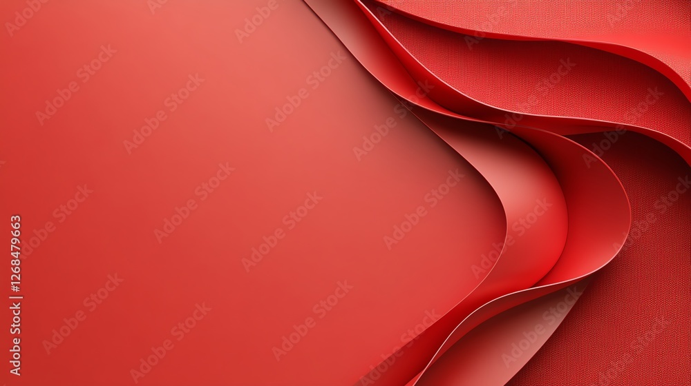 Poster elegant red abstract wave pattern on textured background, ideal for modern design or decoration proj
