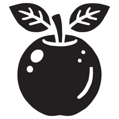An apple black vector illustration