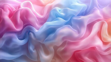 Obraz premium Soft Colorful Fabric Waves in Pastel Shades of Pink and Blue