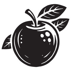 An apple black vector illustration