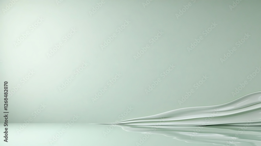 Poster minimalistic abstract waves on a soft green background. ideal for design and creative projects.