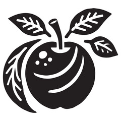 An apple black vector illustration