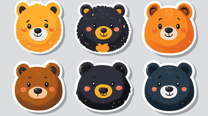 Fototapeta premium cute bear head sticker