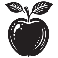 An apple black vector illustration
