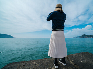 海に浮かぶ原岡桟橋