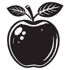 An apple black vector illustration