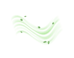 illustration of air flow, gust of wind, leaves flying in the wind. nature. symbol. minimalist 3d style design. element