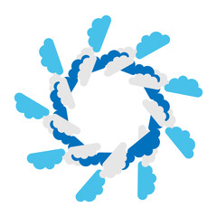 hand drawn vector illustration  of clouds frame