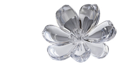 Crystal flower blooming with transparent background