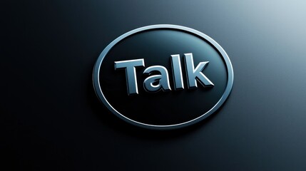 A sleek, modern logo design with a speech bubble and the word "Talk" inside, symbolizing communication.