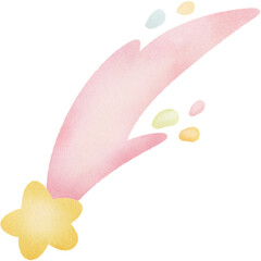 Falling star watercolor texture illustration