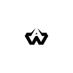 A W / W A initial icon logo design