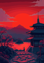 Fototapeta premium landscape japenese art