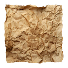 Obraz premium Crumpled Brown Paper Texture isolated on transparent background