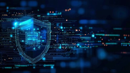 Digital Shield Cyber Security and Data Protection Concept
