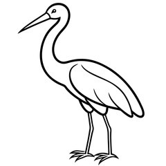Classic Stork Outline Sketch