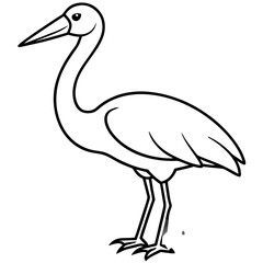 Classic Stork Outline Sketch