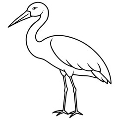 Classic Stork Outline Sketch