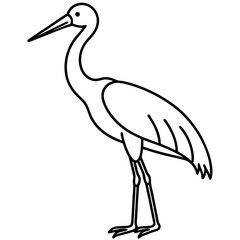 Classic Stork Outline Sketch