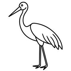 Classic Stork Outline Sketch