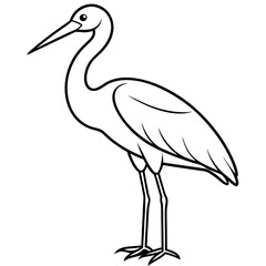 Classic Stork Outline Sketch