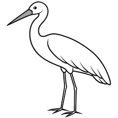 Classic Stork Outline Sketch