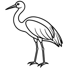 Classic Stork Outline Sketch