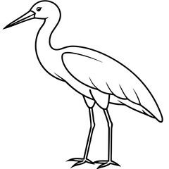 Classic Stork Outline Sketch