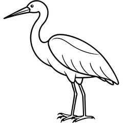 Classic Stork Outline Sketch