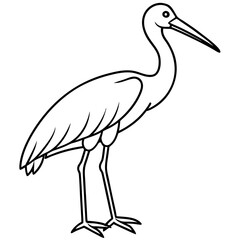 Classic Stork Outline Sketch