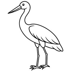 Classic Stork Outline Sketch