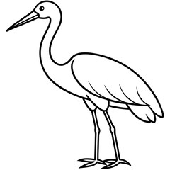 Classic Stork Outline Sketch