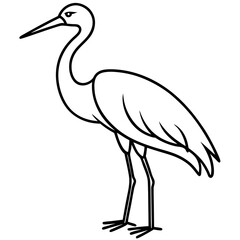 Classic Stork Outline Sketch