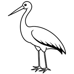 Classic Stork Outline Sketch